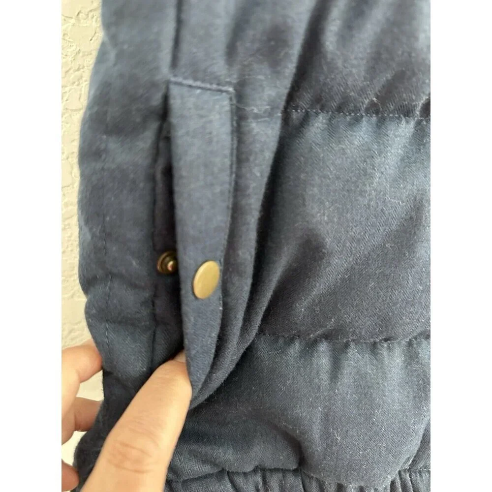 Old Navy Womens Quilted Puffer Vest XS Navy Tweed Look Zip‎ up Fleece Lagenlook
